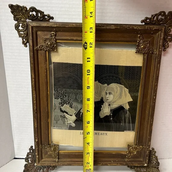 Rare antique French framed silk artwork embroidered artist signed collectible - Picture 11 of 14